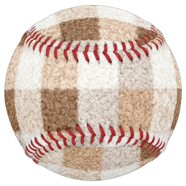 Balle De Softball Rayures Marron Crème Cosy (Devant)
