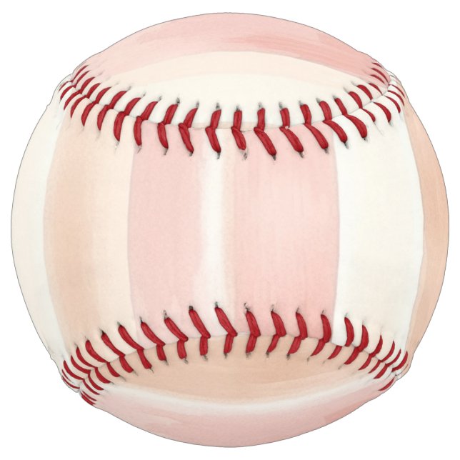 Balle De Softball Rayures roses ivoire crème (Devant)