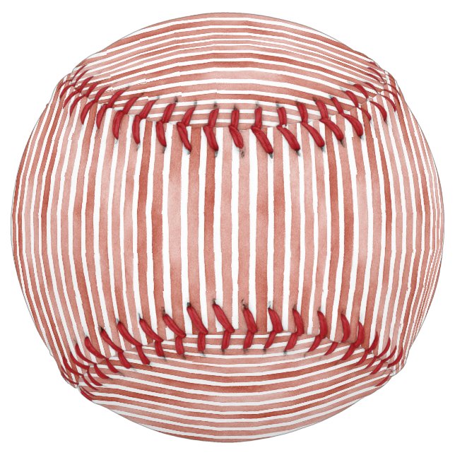 Balle De Softball Rayures Rouges Blanches (Devant)