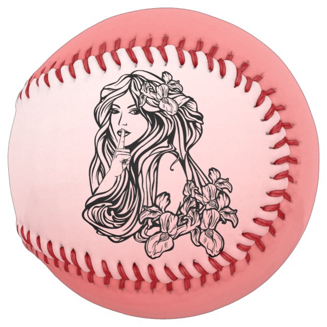 Balle De Softball Rouge discrétion (Devant droit)