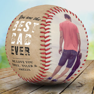Balle De Softball Rustique Meilleur papa Père`s Day 2 Collage photo