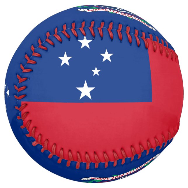 Balle De Softball Samoa Drapeau et blason Patriotique (Devant gauche)