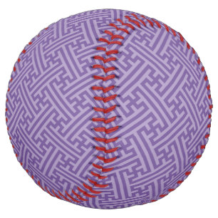 Balle De Softball Sayagata motif, japonais, violet et rose