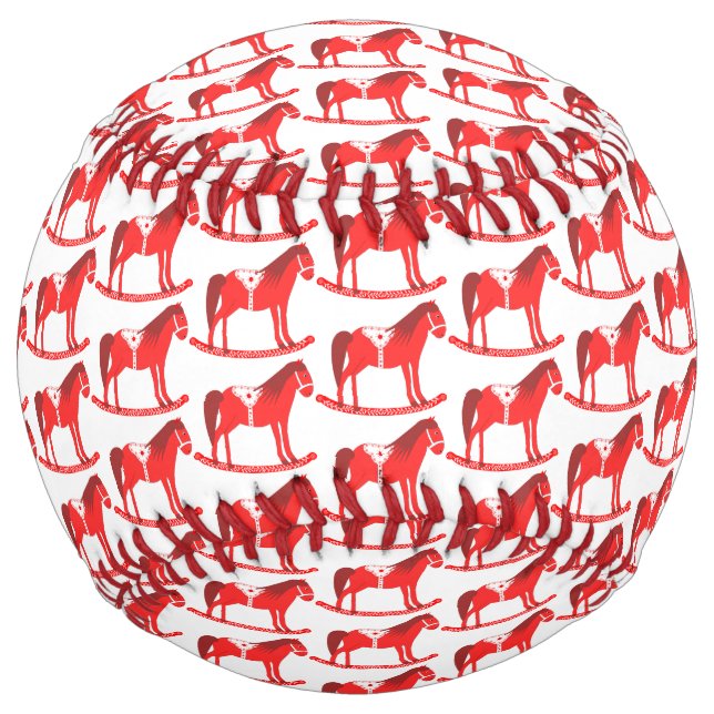 Balle De Softball Scandinave Noël Cheval Rocking Motif (Devant)