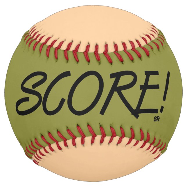 Balle De Softball Score kaki et tan softball (Devant)