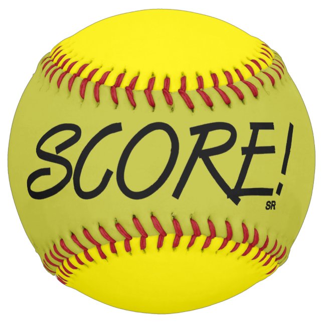 Balle De Softball Score or et jaune softball (Devant)