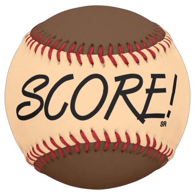 Balle De Softball Score tan et brun softball (Devant)