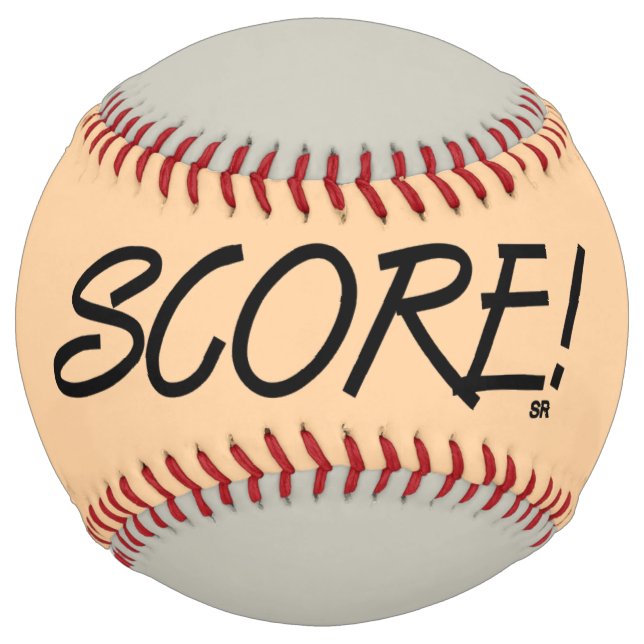 Balle De Softball Score tan et gris softball (Devant)