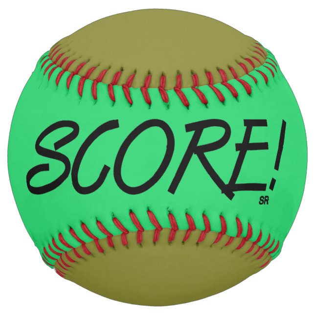 Balle De Softball Score vert et kaki softball (Devant)
