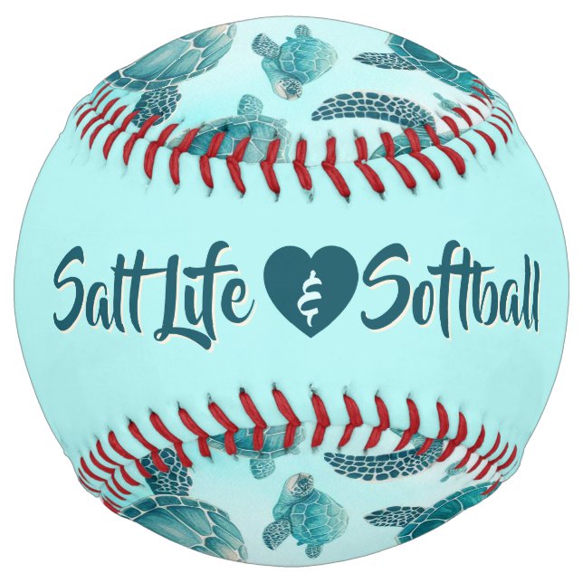 Balle De Softball Sea Turtle Friends (personalize) (Dos)