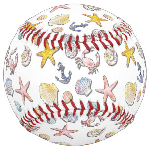 Balle De Softball Simple Conception de plage mignonne 