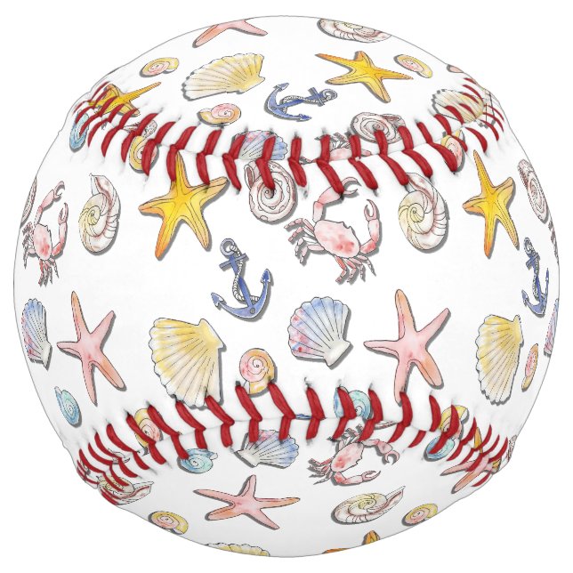 Balle De Softball Simple Conception de plage mignonne  (Devant)