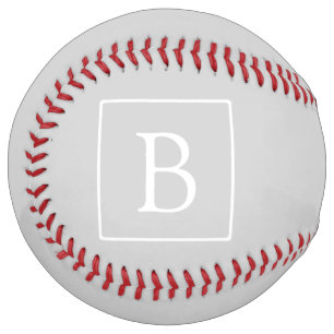 Balle De Softball Simple Light Grey monogram