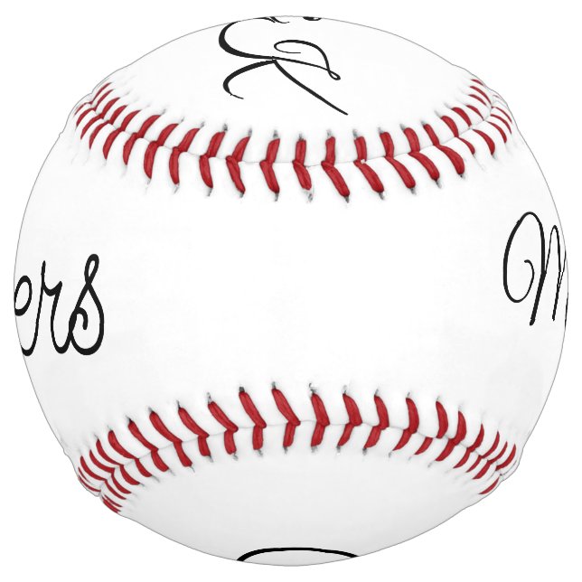 Balle De Softball Simple minimal ajouter nom acclamations couple nom (Devant)
