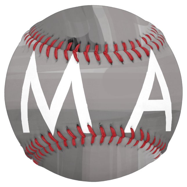 Balle De Softball Simple monogramme ajouter votre nom lettre man min (Devant)