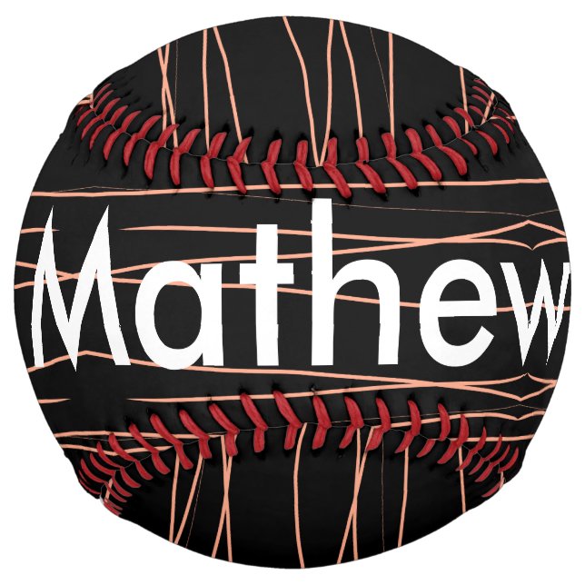 Balle De Softball Simple monogramme ajouter votre nom lettre man min (Devant)