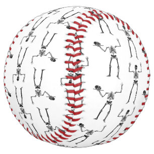 Balle De Softball Skeletons D'Halloween, Baguette Ou Traite, Boo