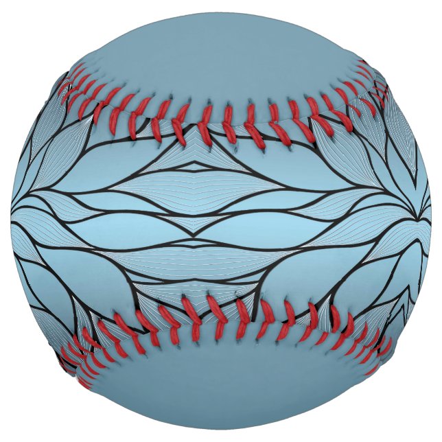 Balle De Softball Sky Blue Hues Creative Leave Motif (Devant)