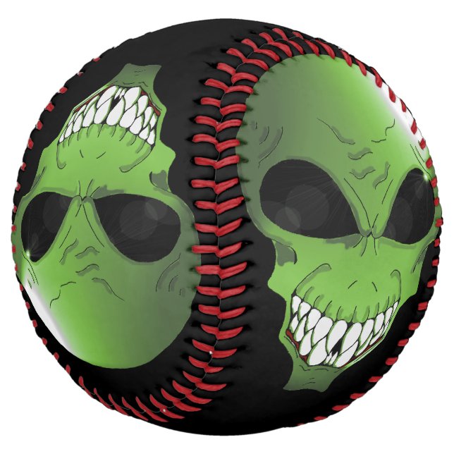 Balle De Softball Softball alien vert (Incliné)