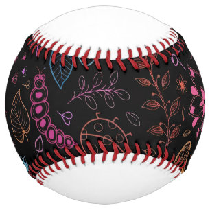 Balle De Softball Softball Floral Néon Cadeau de sport bohème colo