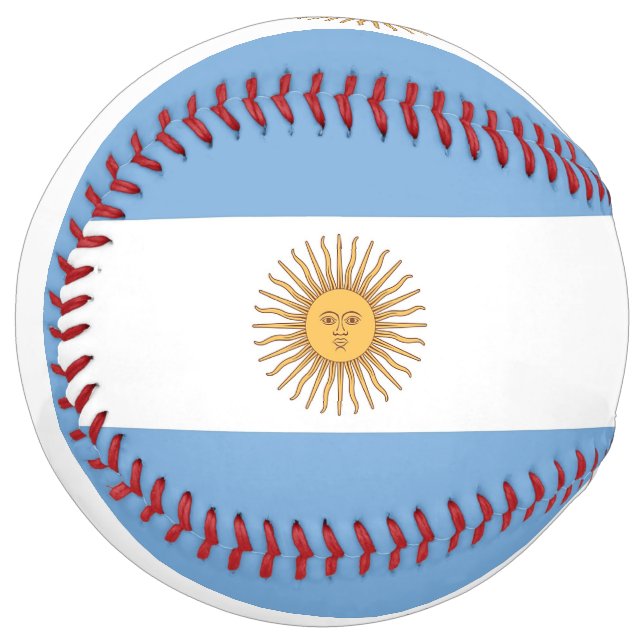 Balle De Softball Softball patriotique avec drapeau d'Argentine (Devant gauche)