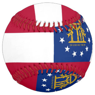 Balle De Softball Softball patriotique avec drapeau de Géorgie, USA