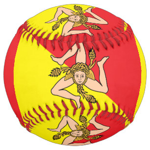 Balle De Softball Softball patriotique avec drapeau de la Sicile, It