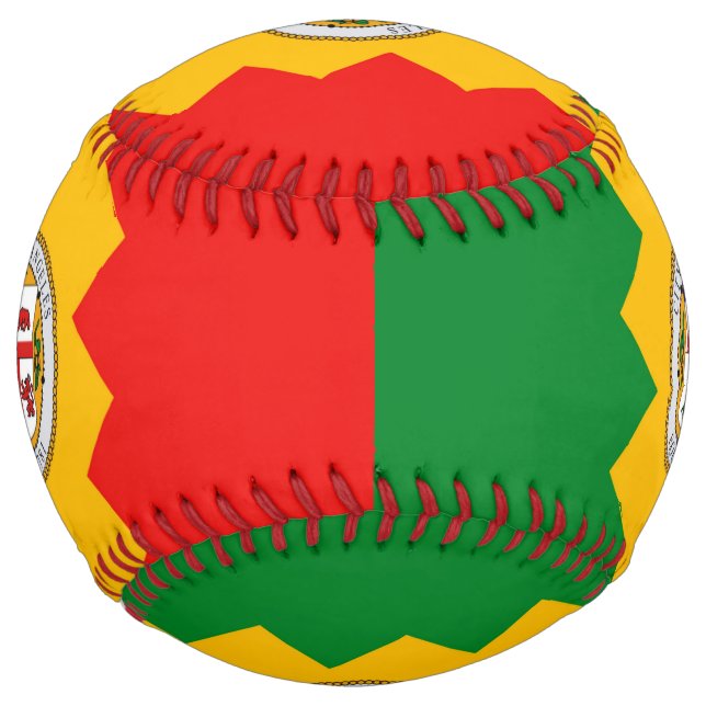 Balle De Softball Softball patriotique avec drapeau de Los Angeles,  (Devant)