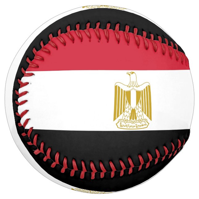 Balle De Softball Softball patriotique avec drapeau d'Egypte (Devant gauche)