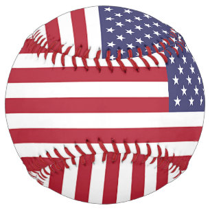 Balle De Softball Softball patriotique avec drapeau des Etats-Unis