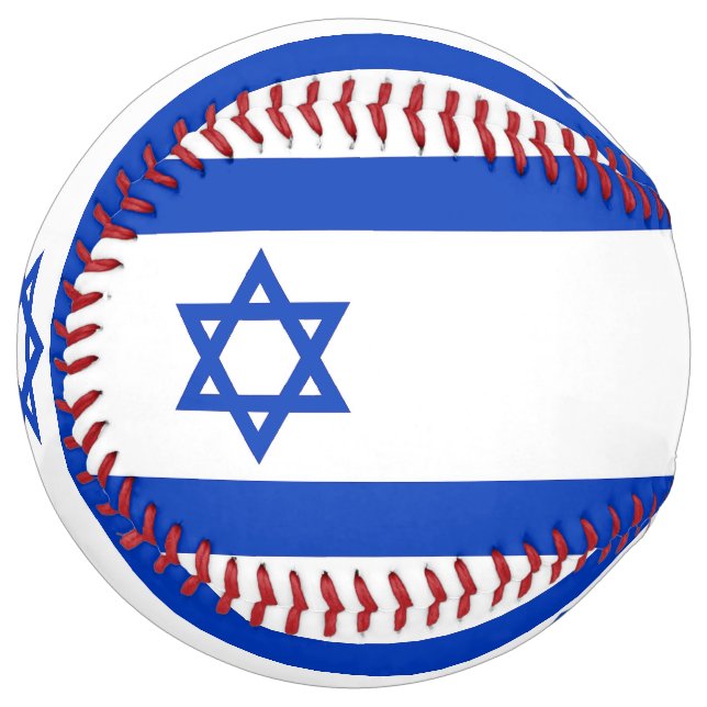 Balle De Softball Softball patriotique avec drapeau d'Israël (Devant gauche)
