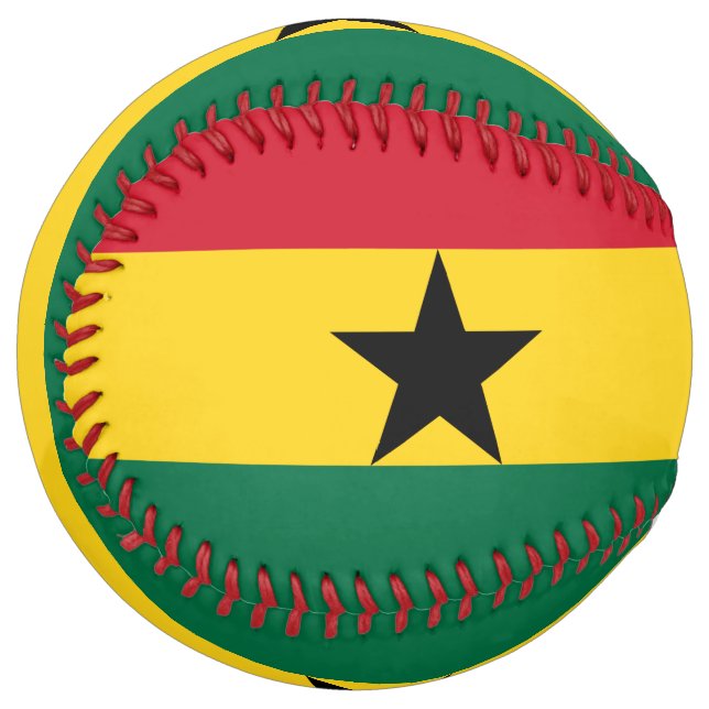 Balle De Softball Softball patriotique avec drapeau du Ghana (Devant gauche)