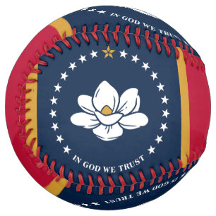 Balle De Softball Softball patriotique avec drapeau du Mississippi,