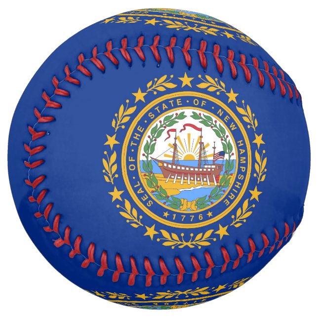 Balle De Softball Softball patriotique avec drapeau du New Hampshire (Devant gauche)
