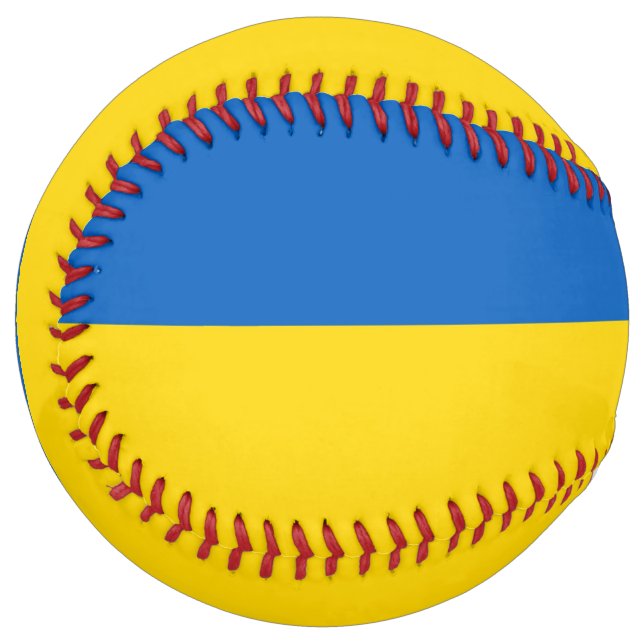 Balle De Softball Softball patriotique avec drapeau d'Ukraine (Devant gauche)