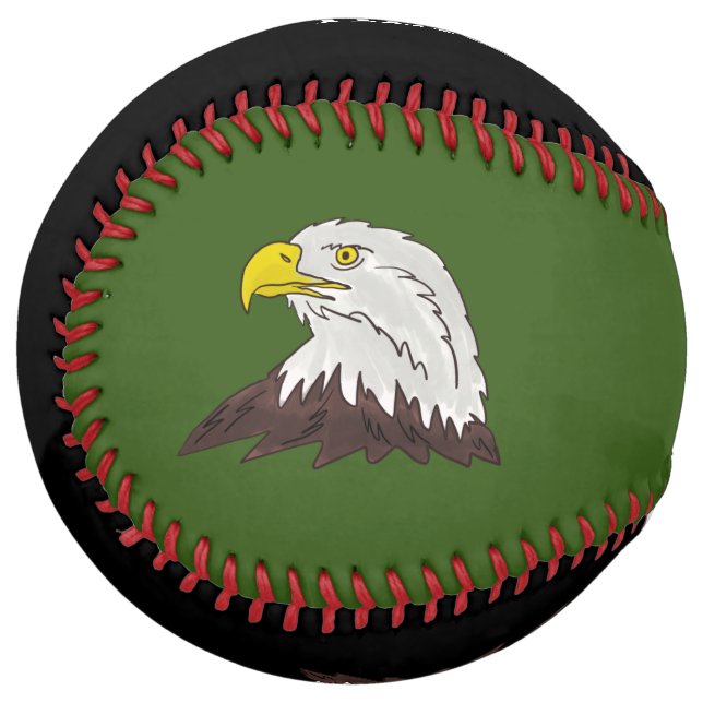 Balle De Softball softball personnalisé avec logo de tête d'aigle am (Devant gauche)