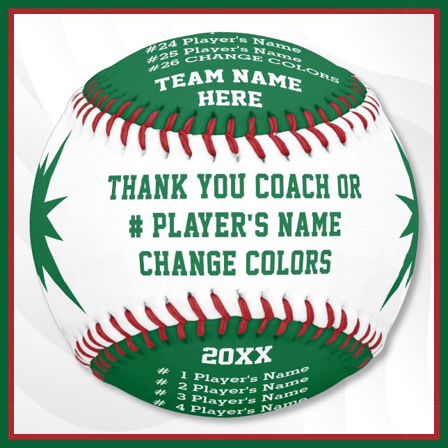 Balle De Softball Softball Personnalisé pour les entraîneurs, les jo (Gifts for softball coach. White, green softball. Gifts for senior softball players or softball team.)