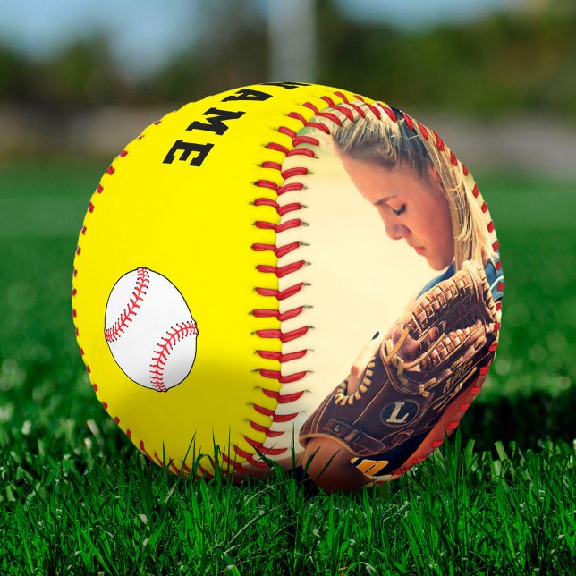 Balle De Softball Softball personnalisée avec nom d'équipe, numéro,  (Créateur téléchargé)