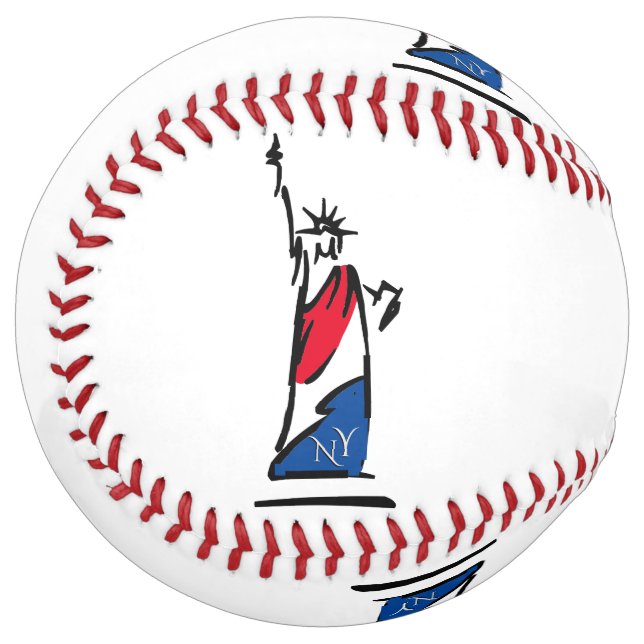 Balle De Softball Statue de la Liberté / Rayures de Lady Liberty (Devant gauche)