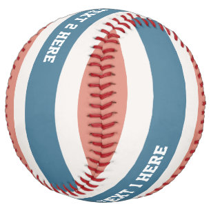 Balle De Softball Stripes Motif texte personnalisé softball