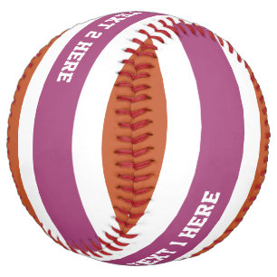 Balle De Softball Stripes Pattern custom text softball