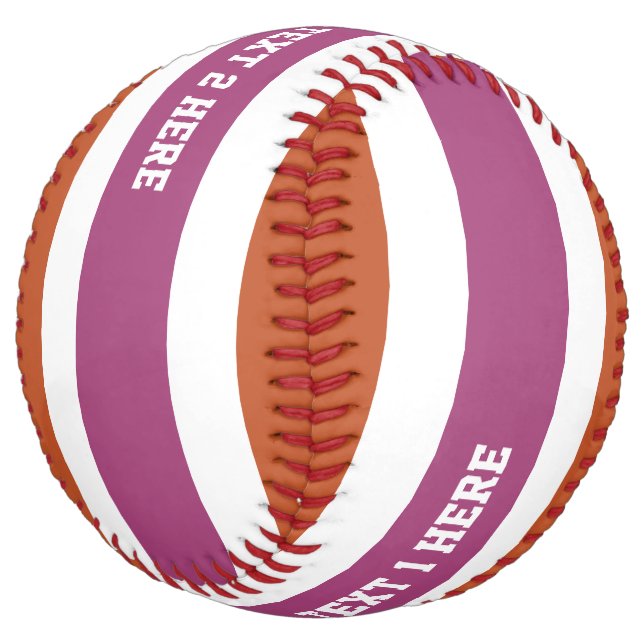Balle De Softball Stripes Pattern custom text softball (Incliné)