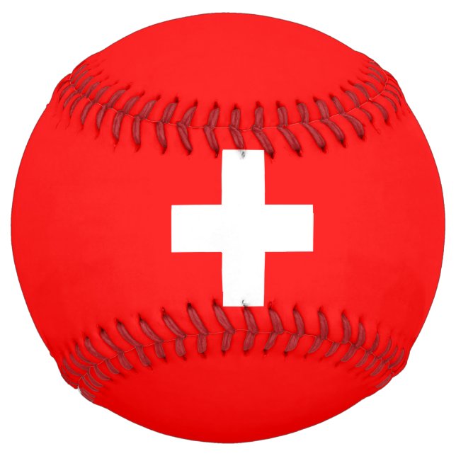Balle De Softball Switzerland Flag (Devant)
