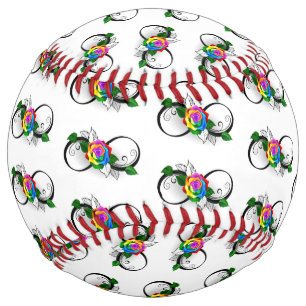 Balle De Softball Symbole d'infini avec Rose arc-en-ciel