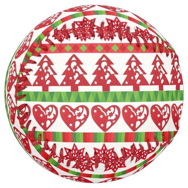 Balle De Softball Symboles de Noël (Devant gauche)