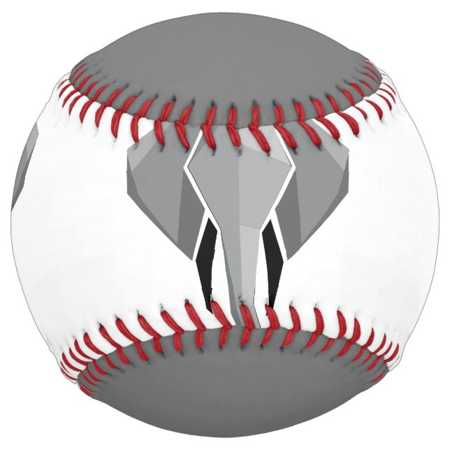 Balle De Softball Tête d'éléphant géométrique  (Devant)