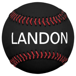 Balle De Softball Texte modifiable moderne Noir et blanc