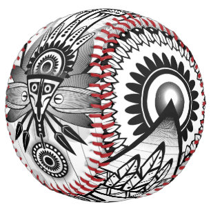 Balle De Softball Tribal autochtone Abstrait