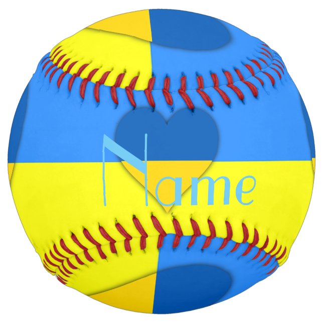 Balle De Softball Ukraine Drapeau bleu jaune Thunder_Cove  (Dos)