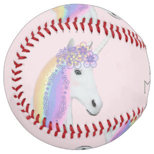 Balle De Softball Unicorne rose Rainbow Girls Personalized Softball